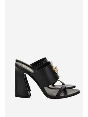 Versace Logo Mule In Calf Leather(PLEASE REQUEST YOUR SIZE BEFORE PURCHASING)